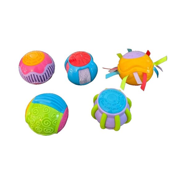 Fisher Price Touch‎ & Tickle Roll-A-Rounds Sensory Toys Lot Of 5 Textured - Picture 1 of 4
